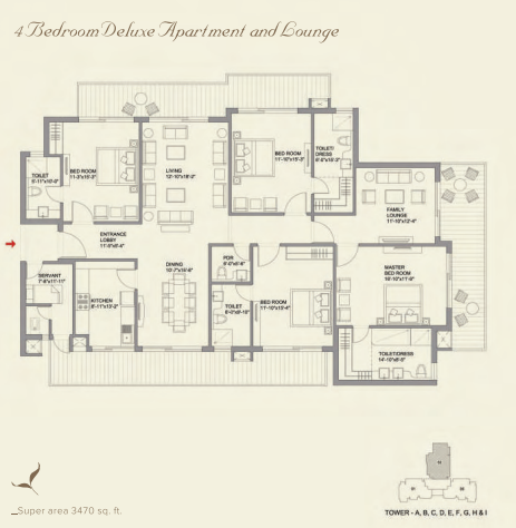 4BHK+S+FAMILY LOUNGE floor plan